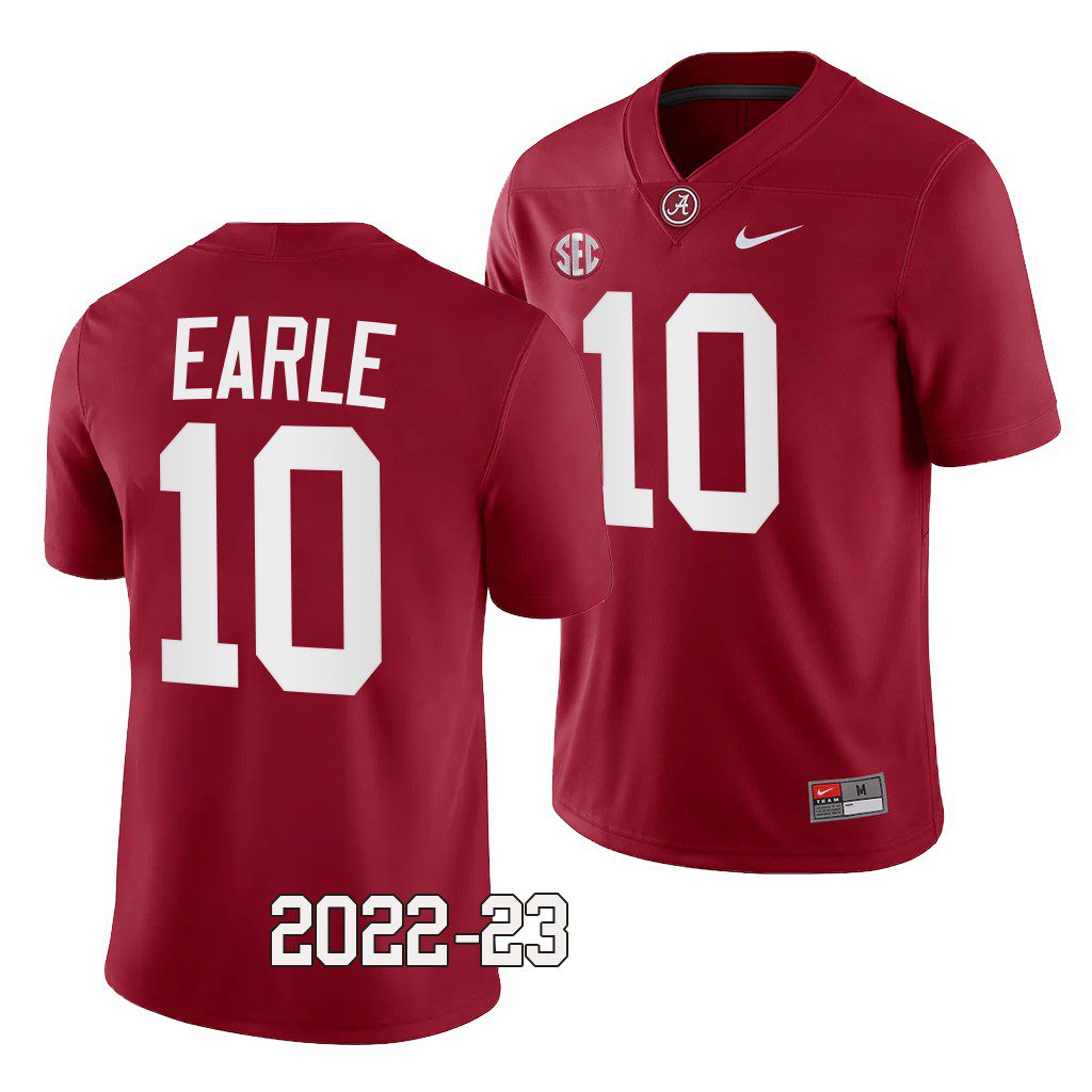Men's Alabama Crimson Tide JoJo Earle #10 Crimson 2022-23 NCAA College Football Jersey